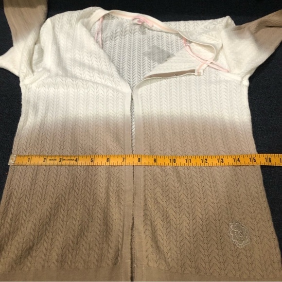 NWT Victoria’s Secret Brown & White Button Up Long Sleeve Cardigan Size Large - Picture 8 of 10